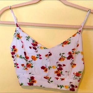 Floral white crop top